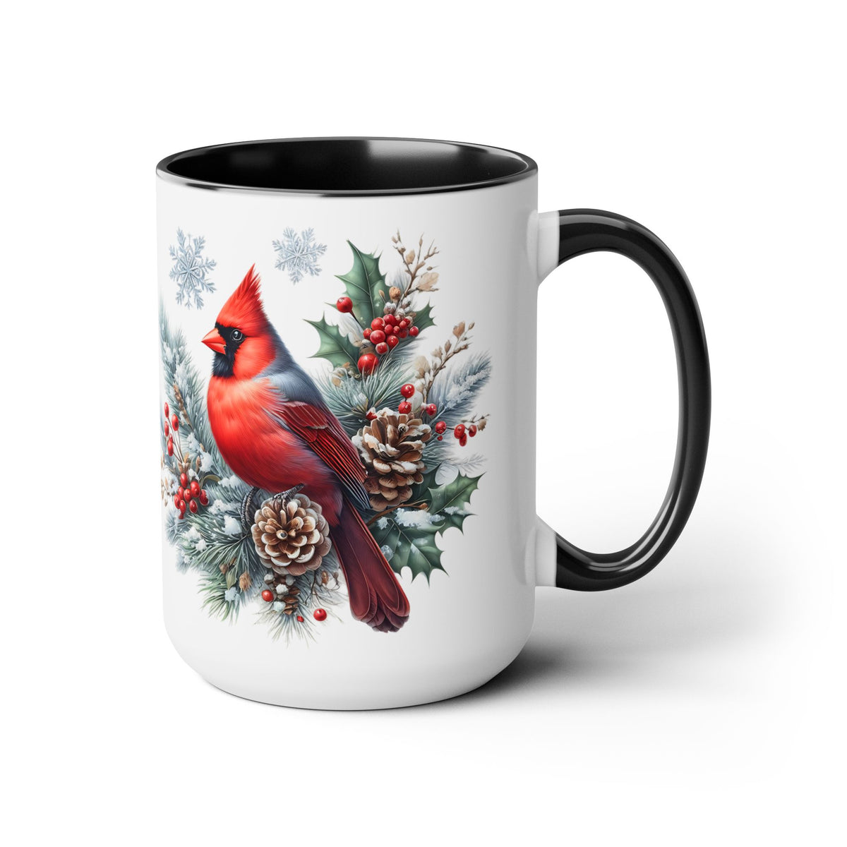 Cardinal Christmas Mug, Bird on Snowy Branch Mug, Bird Retro Christmas Mug, Cottagecore Mug, Christmas Movie Mug Christmas Kitchen Mug 15oz