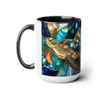 Sea Turtle Mug, Stained Glass Style | Ocean Coffee Cup, Ocean Lover Cup 15oz