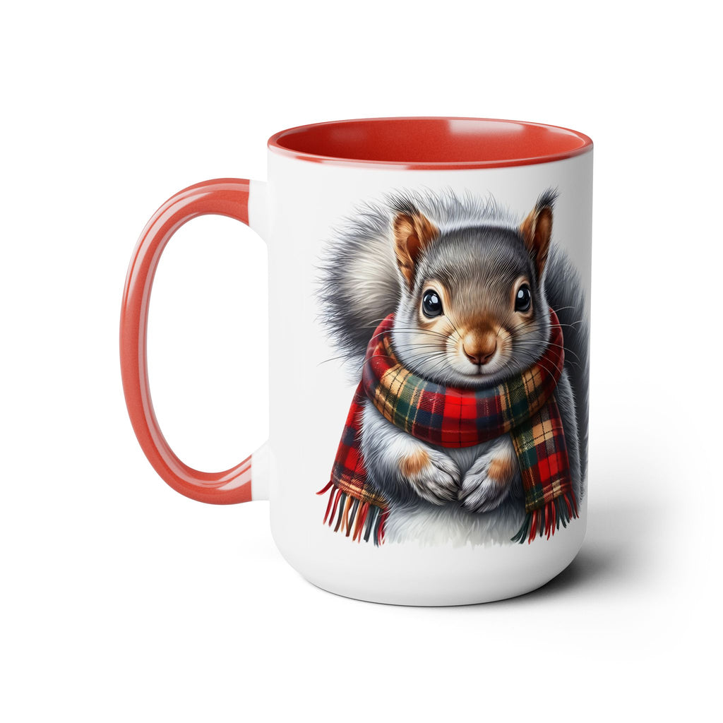 Squirrel Mug, Mug for Squirrell Lovers, Funny Coffee Mug, Gift for Squirrell Lovers, Squirrell With Scarf Mug, Christmas Mug Winter Mug 15oz