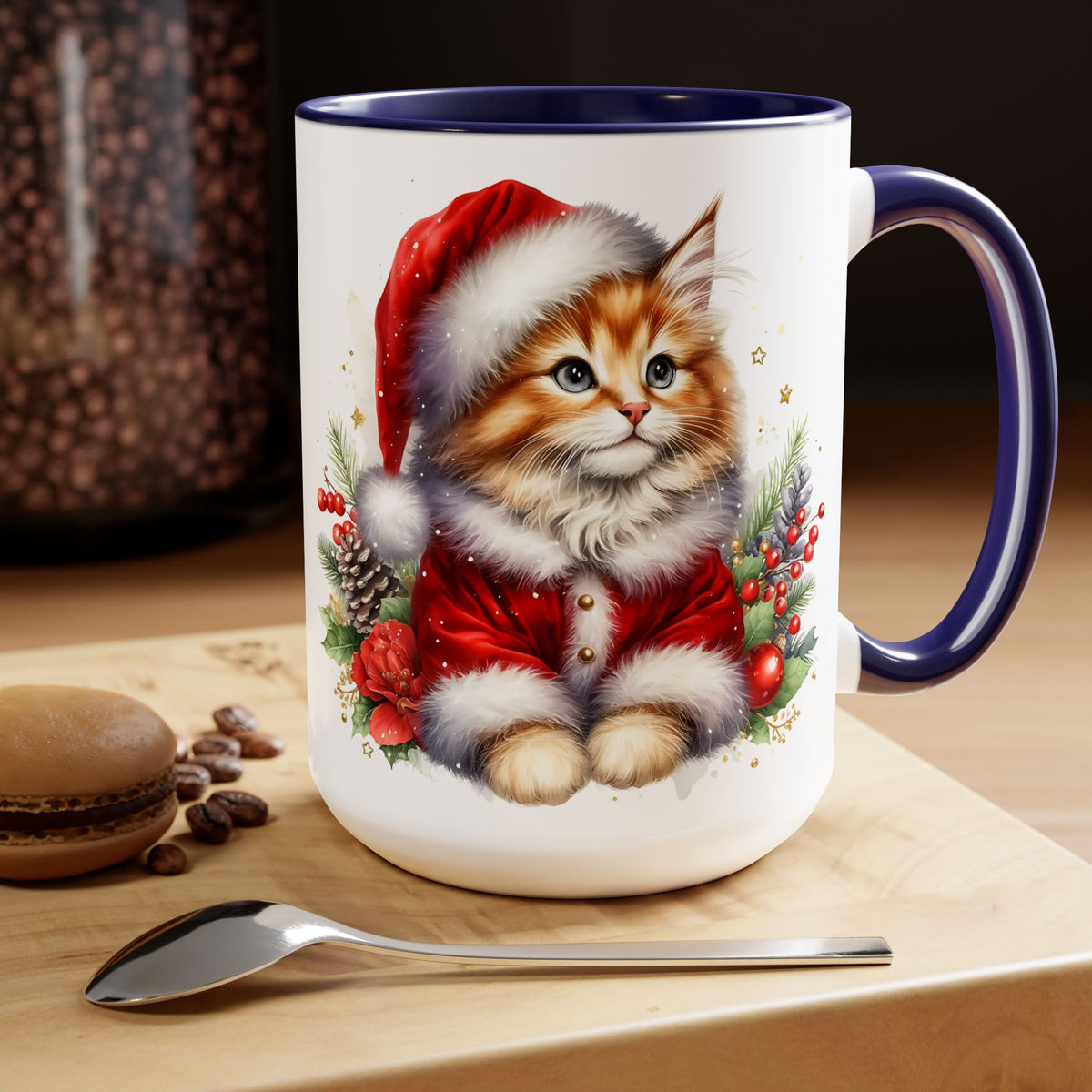 Meowy Christmas Mug, Santa Cat Mug, Cute Christmas Mug, Christmas Cats Mug, Cat Lover Gift, Cat Mom Gift, Holiday Mug, Christmas Mug 15oz