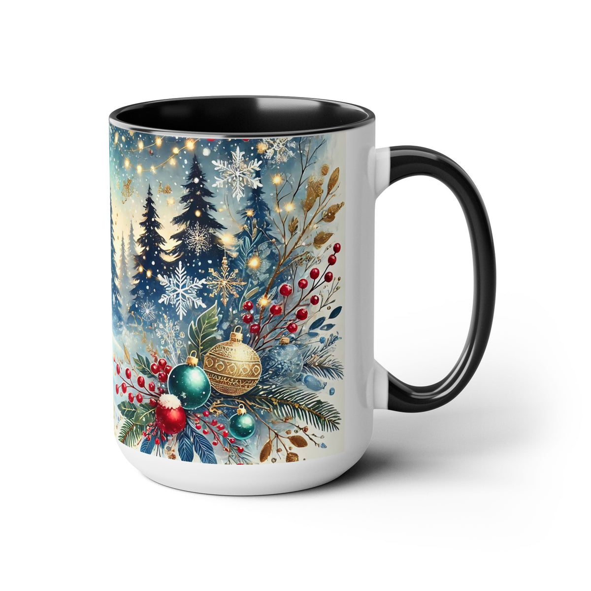 Festive Christmas Mug, Vintage Style Holiday Mug, Classic Christmas Tree Mug, Christmas Coffee Mug, Kitchen Decor Mug Forest Coffee Mug 15oz