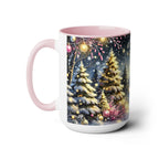 Pink Christmas Tree Coffee Mug, Christmas Kitchen Decor Mug, Retro Christmas Coffee Mug, Pink Christmas Tree Mug, Hot Coco Mug 15oz