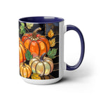 Pumpkin Mug, Fall Coffee Mug, Autumn Pumpkin Cup, Stained Glass Pumpkin Mug, Cozy Fall Gift, Thanksgiving Mug, Halloween Mug