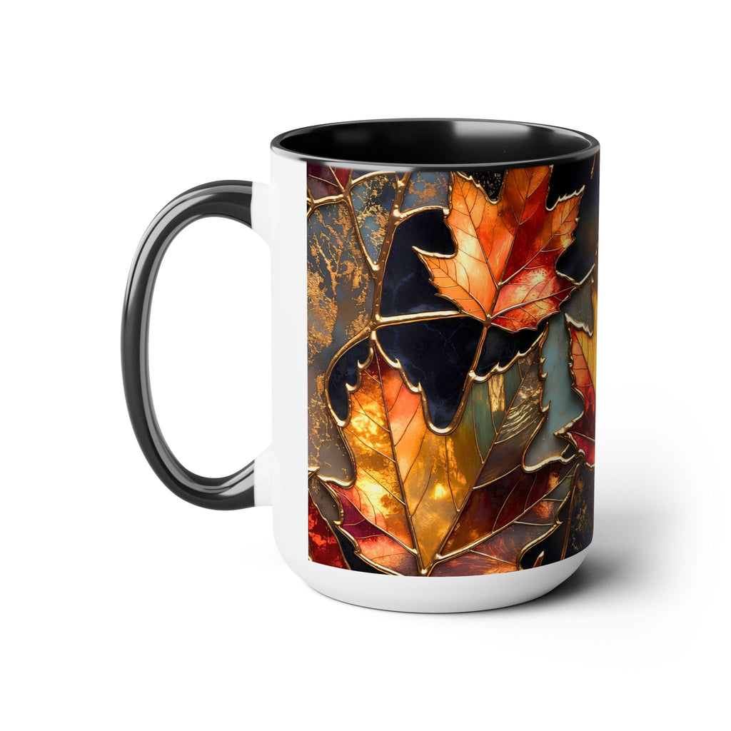 Autumn Leaves Mug, Fall Coffee Mug, Maple Leaf Mug, Stained Glass Style Mug, Thanksgiving Mug, Cozy Fall Gift, Autumn Coffee Cup