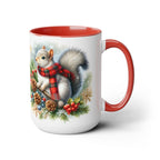 Squirrel Mug, Mug for Squirrell Lovers, Christmas Mug, Winter Ceramic Mug, Coffee Mug, Gift for Squirrell Lovers, Squirrell With Scarf  15oz