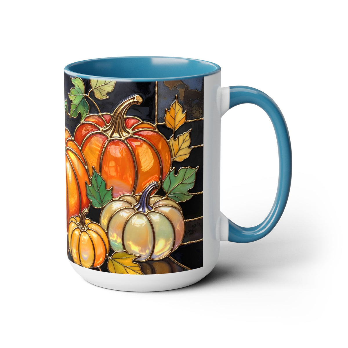 Pumpkin Mug, Fall Coffee Mug, Autumn Pumpkin Cup, Stained Glass Pumpkin Mug, Cozy Fall Gift, Thanksgiving Mug, Halloween Mug