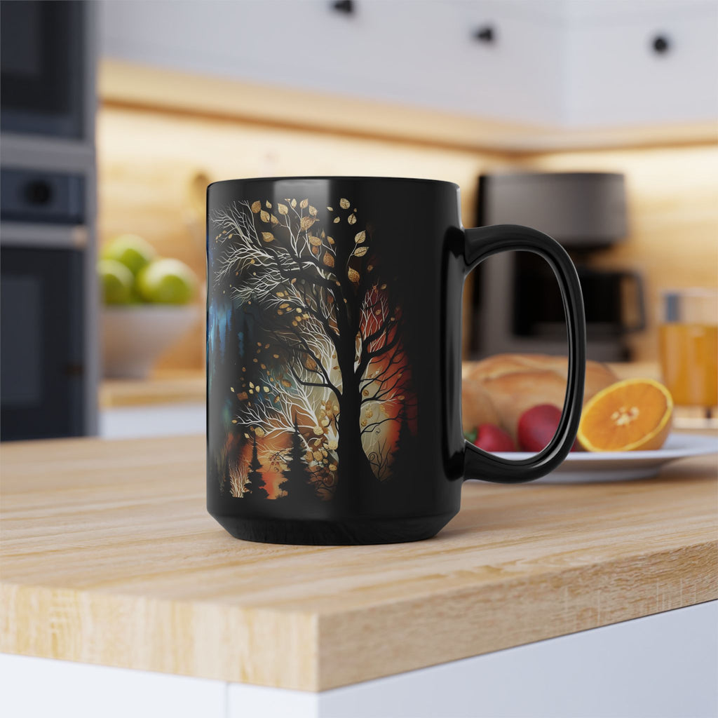 Witchy Moon Mug, Dark Forest Mug, Gothic Forest Dark Academia Mug, Mystical Night Coffee Mug, Mystical Forest Coffee Cup, Halloween Cup 15oz
