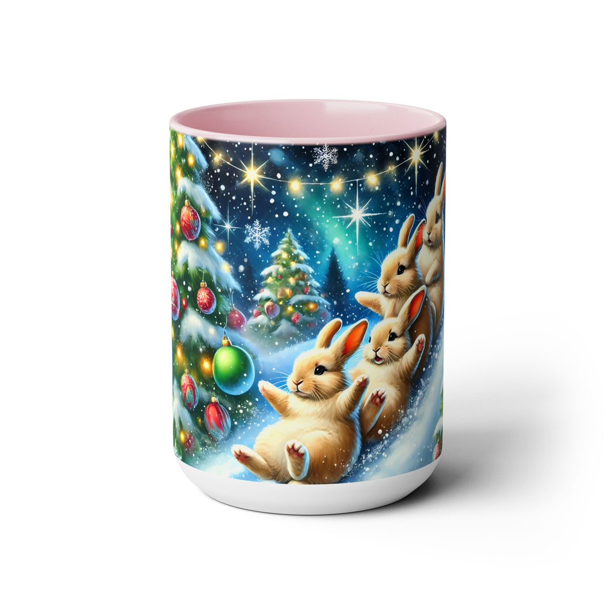 Christmas Bunny Mug, Bunny Holiday Mug, Bunny Coffee Cup, Winter Mug, Bunny Gifts, Merry Christmas Cup, Funny Coffee Mug, Kitchen Decor 15oz