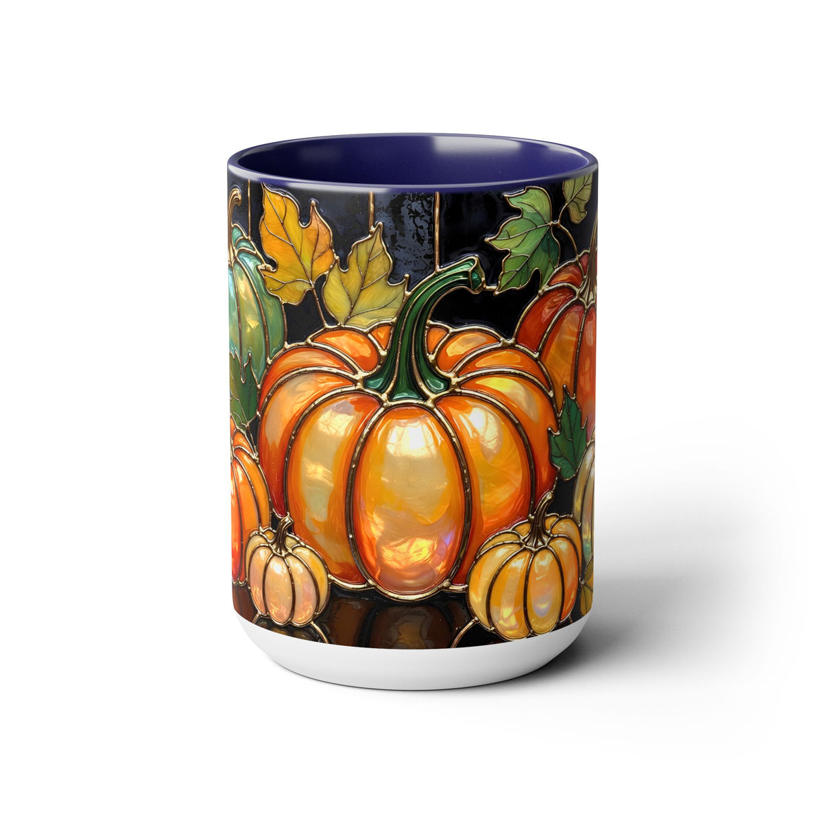 Pumpkin Mug, Fall Coffee Mug, Autumn Pumpkin Cup, Stained Glass Pumpkin Mug, Cozy Fall Gift, Thanksgiving Mug, Halloween Mug