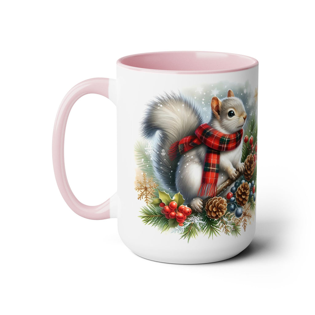 Squirrel Mug, Mug for Squirrell Lovers, Christmas Mug, Winter Ceramic Mug, Coffee Mug, Gift for Squirrell Lovers, Squirrell With Scarf  15oz