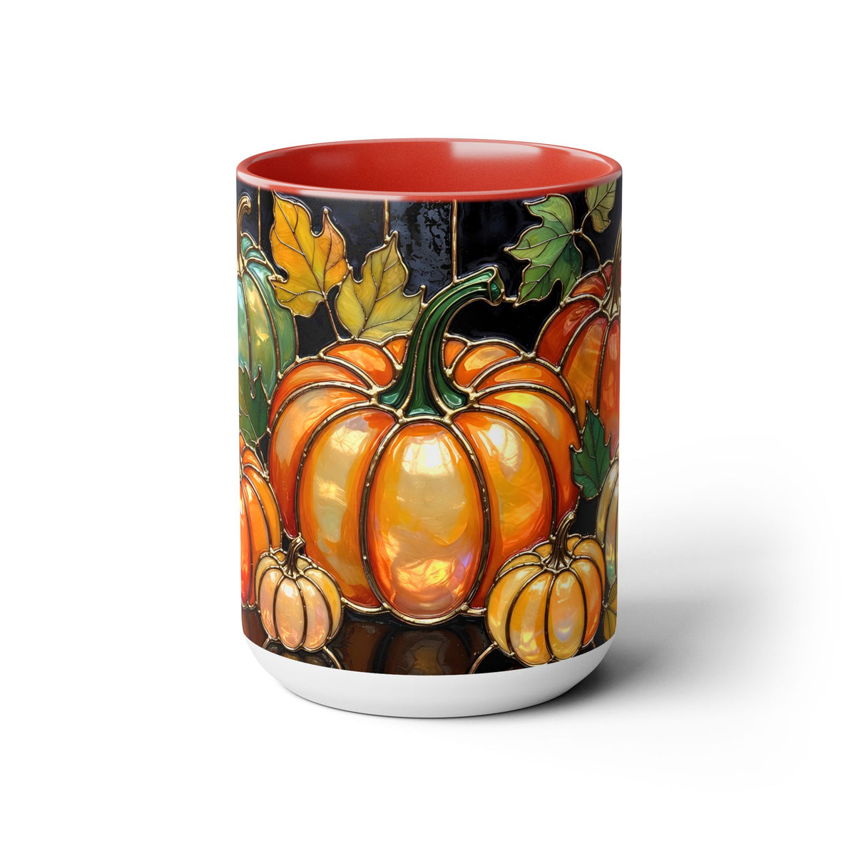 Pumpkin Mug, Fall Coffee Mug, Autumn Pumpkin Cup, Stained Glass Pumpkin Mug, Cozy Fall Gift, Thanksgiving Mug, Halloween Mug