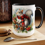 Squirrel Mug, Mug for Squirrell Lovers, Christmas Mug, Winter Ceramic Mug, Coffee Mug, Gift for Squirrell Lovers, Squirrell With Scarf  15oz