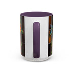Floral Stained Glass Style Book Mug, Bookshelf Floral Ceramic Mug 15oz, Elegant Book Lover Gift, Garden Book Lover Gift
