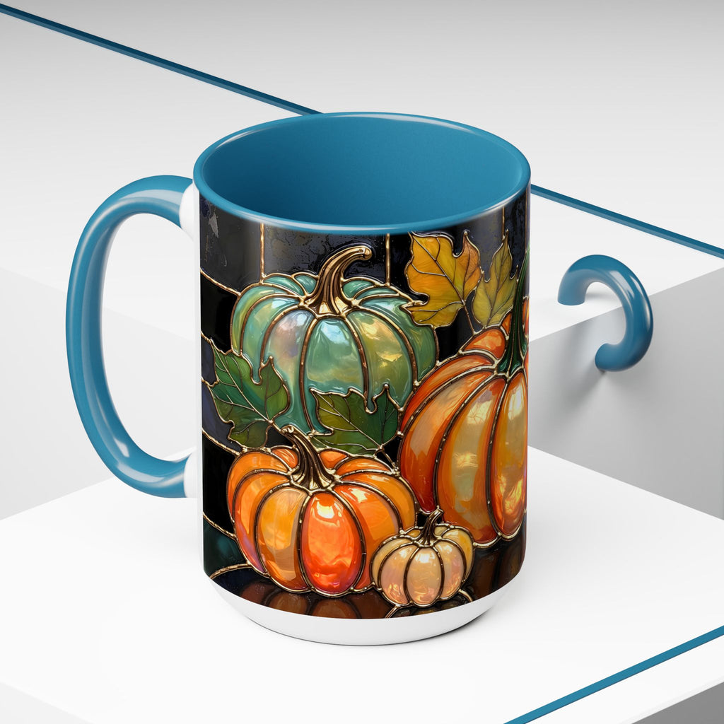 Pumpkin Mug, Fall Coffee Mug, Autumn Pumpkin Cup, Stained Glass Pumpkin Mug, Cozy Fall Gift, Thanksgiving Mug, Halloween Mug