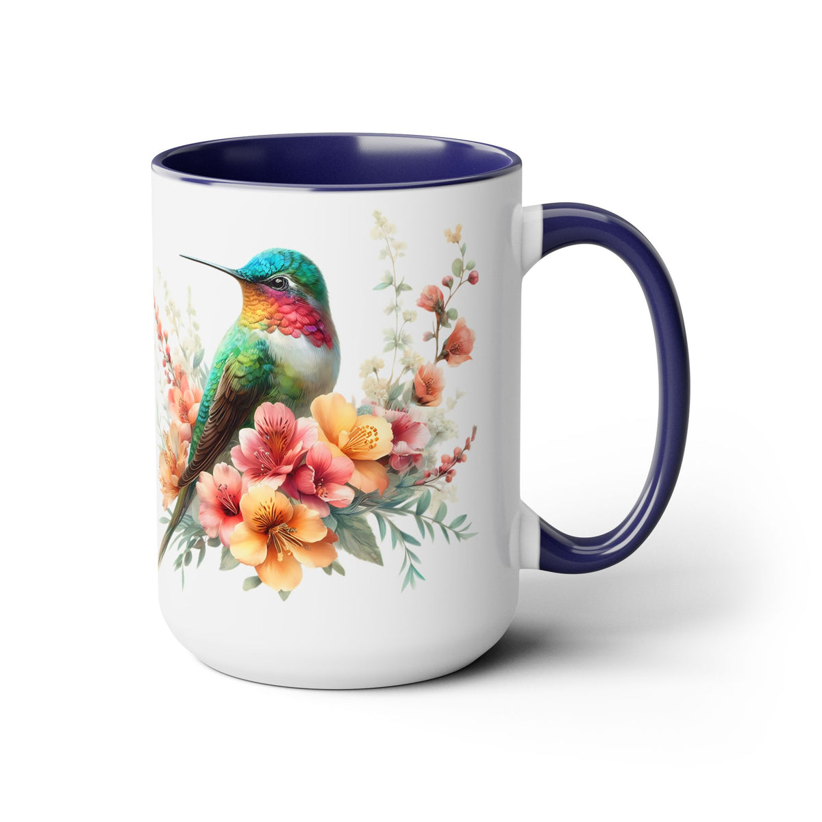 Hummingbird Mug, Hummingbird Bird Mug, Hummingbird Gifts for Women, Flower Hummingbird Mug, Bird Lover Gifts, Gift for Mom Mugs, 15oz
