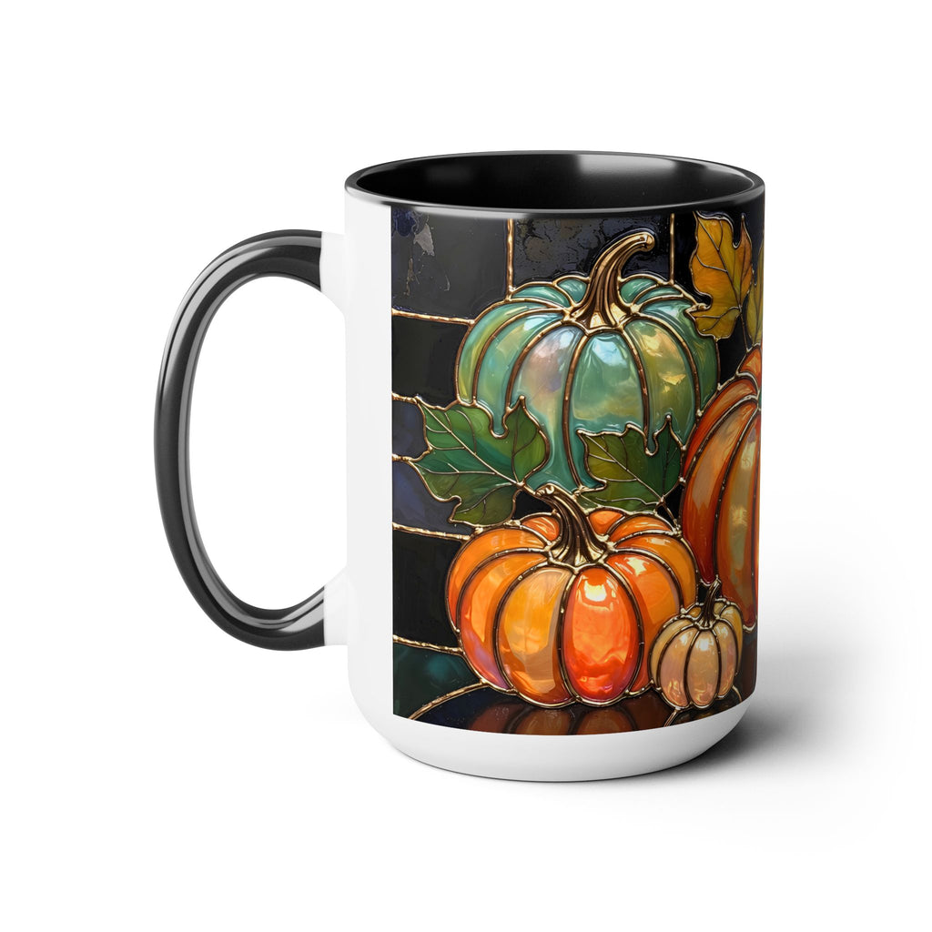 Pumpkin Mug, Fall Coffee Mug, Autumn Pumpkin Cup, Stained Glass Pumpkin Mug, Cozy Fall Gift, Thanksgiving Mug, Halloween Mug