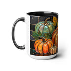 Pumpkin Mug, Fall Coffee Mug, Autumn Pumpkin Cup, Stained Glass Pumpkin Mug, Cozy Fall Gift, Thanksgiving Mug, Halloween Mug