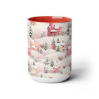 Pink Christmas Village Mug, Christmas Movie Mug, Christmas Coffee Mug, Merry Christmas Mug, Aesthetic Mug, Holiday Kitchen Decor, 15oz