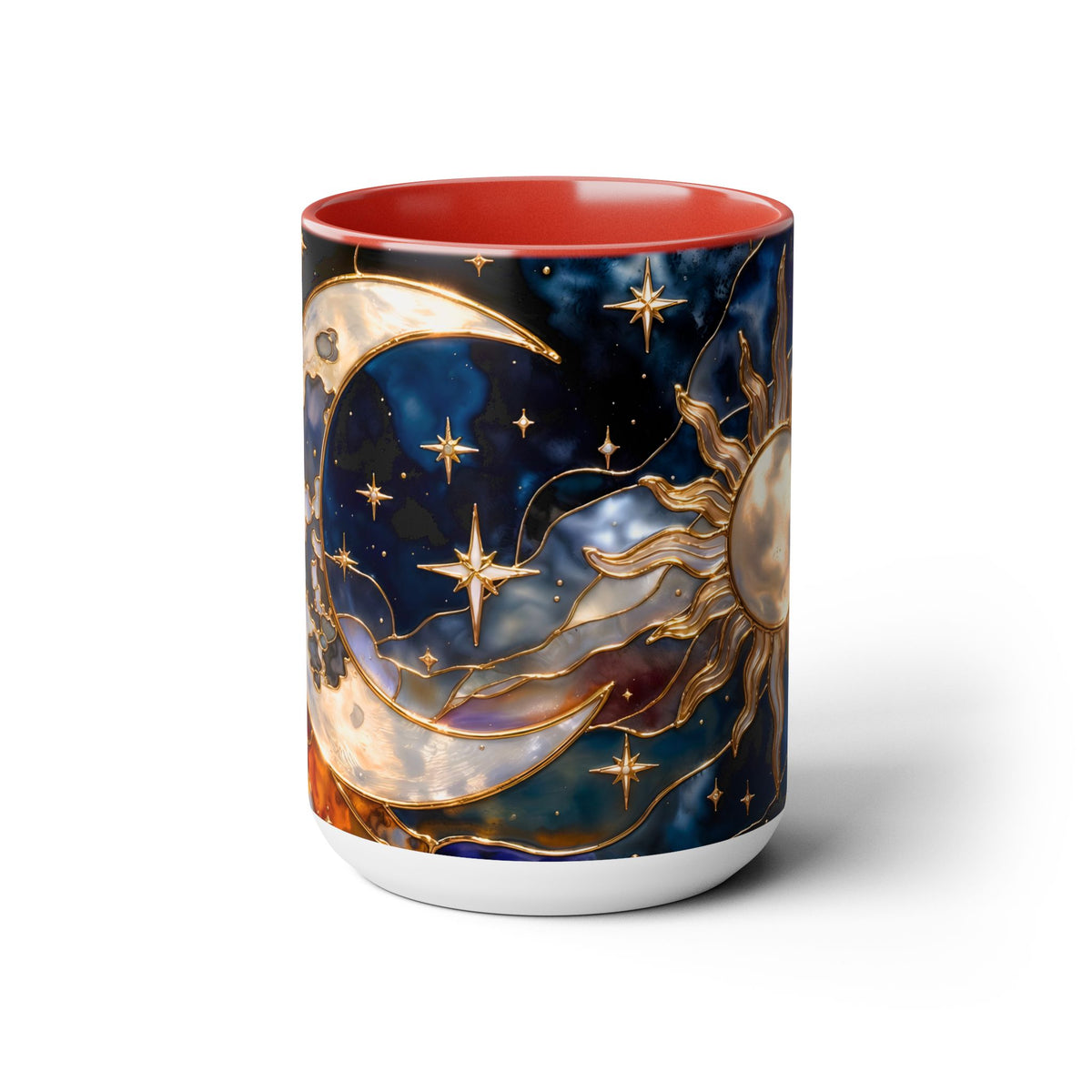 Celestial Sun Moon Mug, Stained Glass Style Coffee Mug, Moon & Sun Mug, Witchy Gift Mug, Astrology Mug, Dark Academia Cup, Gothic Cup