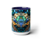 Sea Turtle Mug, Stained Glass Style | Ocean Coffee Cup, Ocean Lover Cup 15oz