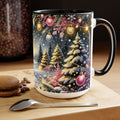 Pink Christmas Tree Coffee Mug, Christmas Kitchen Decor Mug, Retro Christmas Coffee Mug, Pink Christmas Tree Mug, Hot Coco Mug 15oz