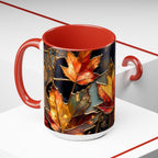 Autumn Leaves Mug, Fall Coffee Mug, Maple Leaf Mug, Stained Glass Style Mug, Thanksgiving Mug, Cozy Fall Gift, Autumn Coffee Cup