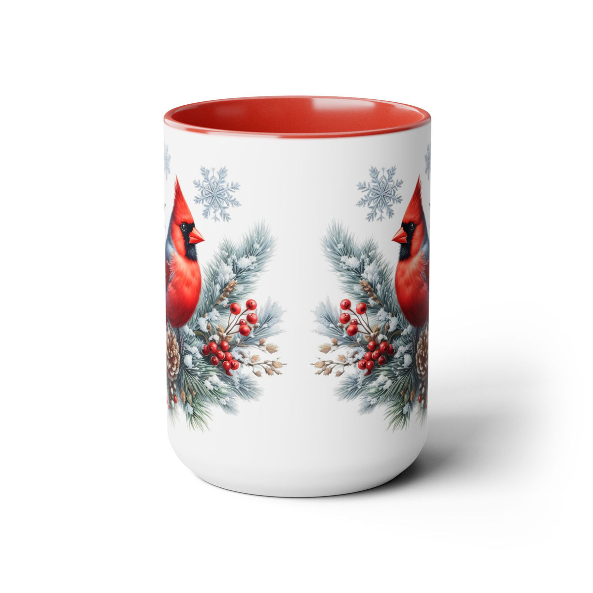 Cardinal Christmas Mug, Bird on Snowy Branch Mug, Bird Retro Christmas Mug, Cottagecore Mug, Christmas Movie Mug Christmas Kitchen Mug 15oz