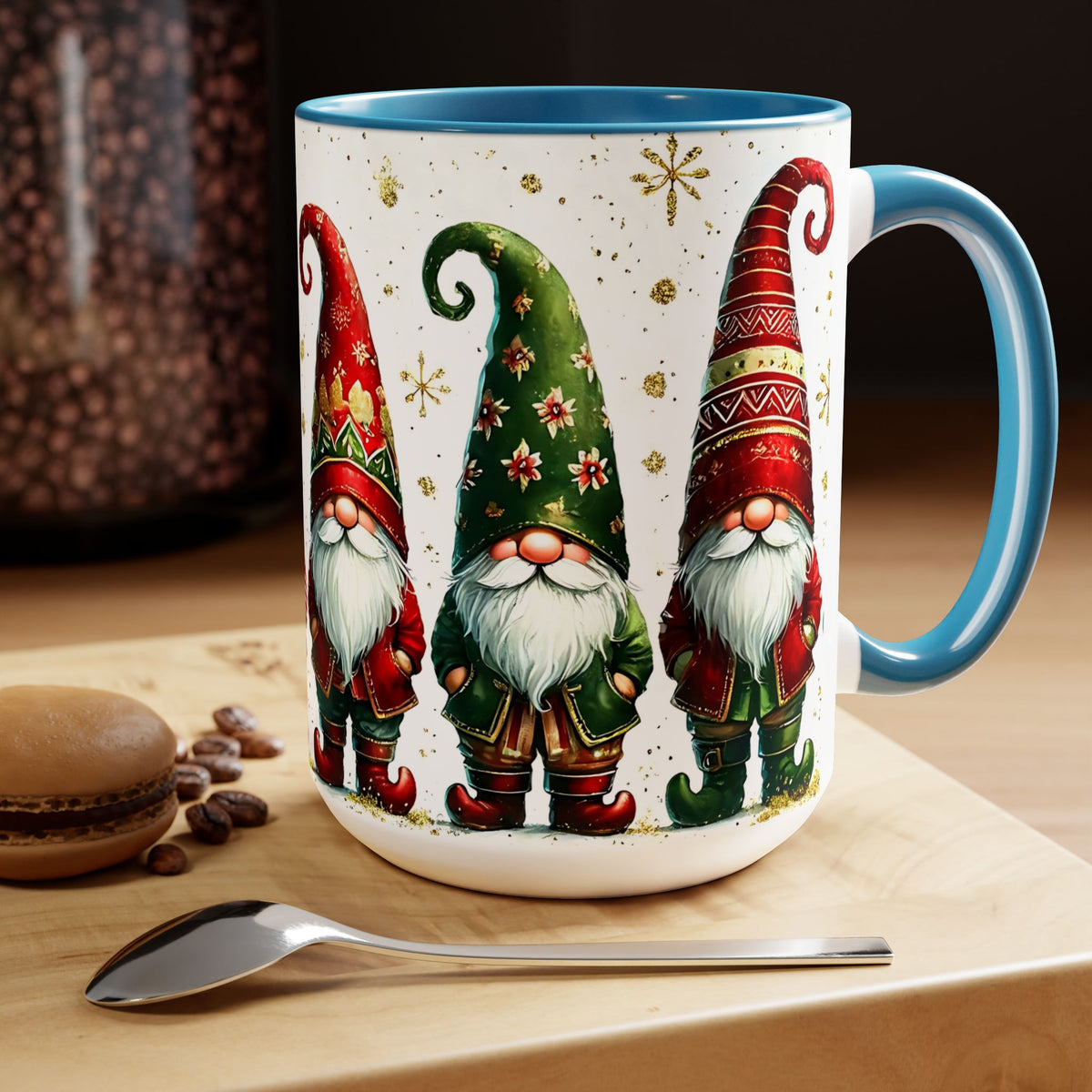 Gnome Christmas Mug, Gnome Coffee Mug, Holiday Gnome Cup, Gnome Lover Gift, Kitchen Decor Gnome Coffee Cup, Trendy Mug, Xmas Gift Mug 15oz