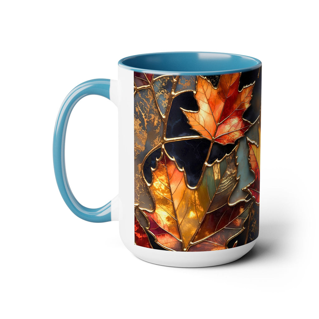Autumn Leaves Mug, Fall Coffee Mug, Maple Leaf Mug, Stained Glass Style Mug, Thanksgiving Mug, Cozy Fall Gift, Autumn Coffee Cup