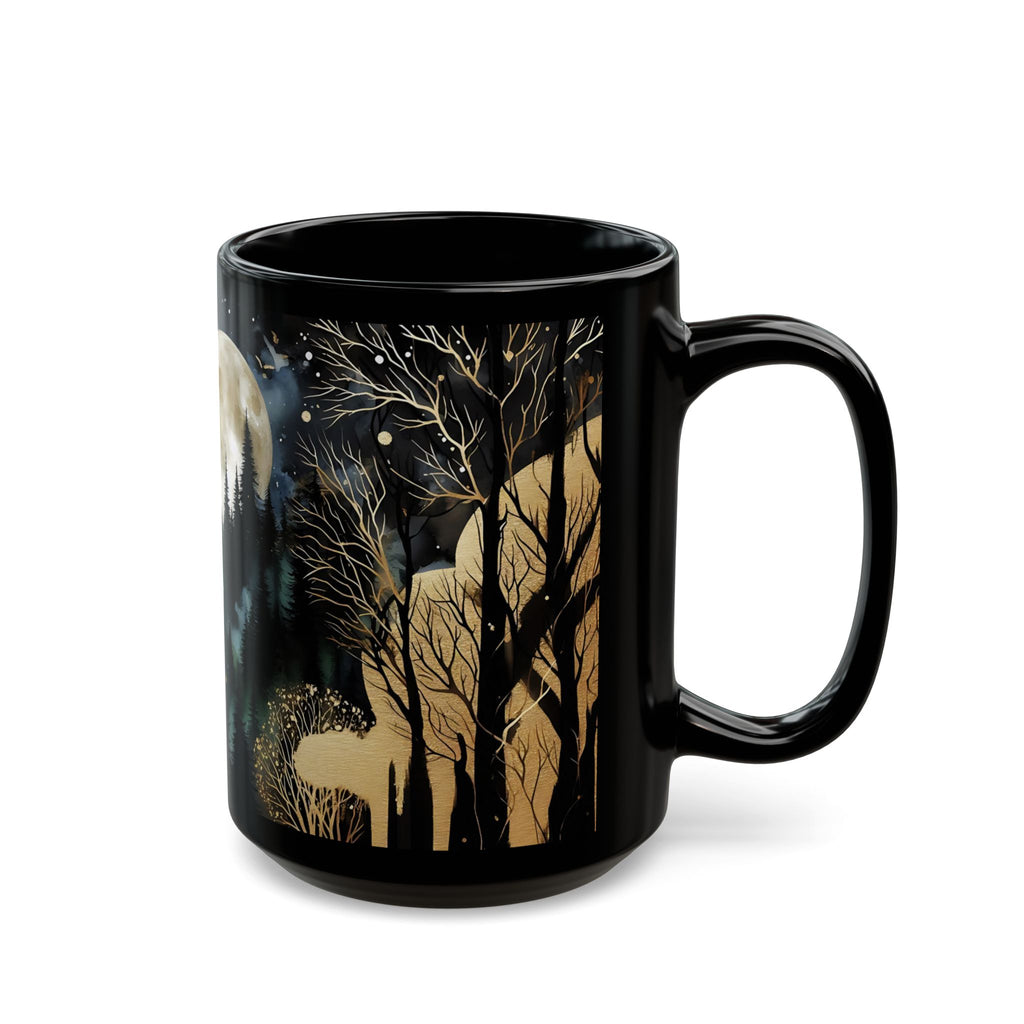 Dark Forest Mug, Mystical Night Coffee Mug, Witchy Moon Mug, Gothic Forest Dark Academia Mug, Mystical Forest Coffee Cup, Halloween Cup 15oz