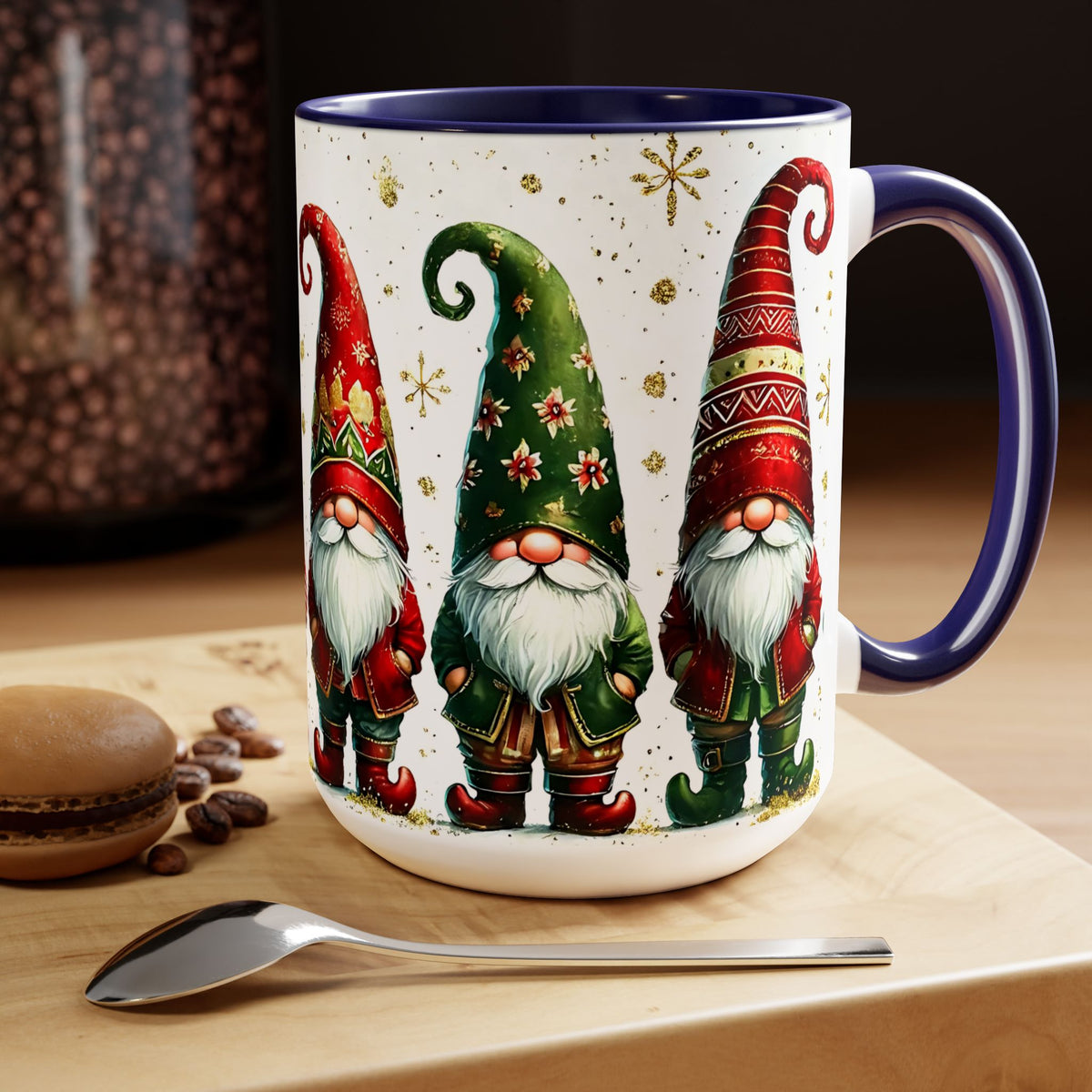 Gnome Christmas Mug, Gnome Coffee Mug, Holiday Gnome Cup, Gnome Lover Gift, Kitchen Decor Gnome Coffee Cup, Trendy Mug, Xmas Gift Mug 15oz
