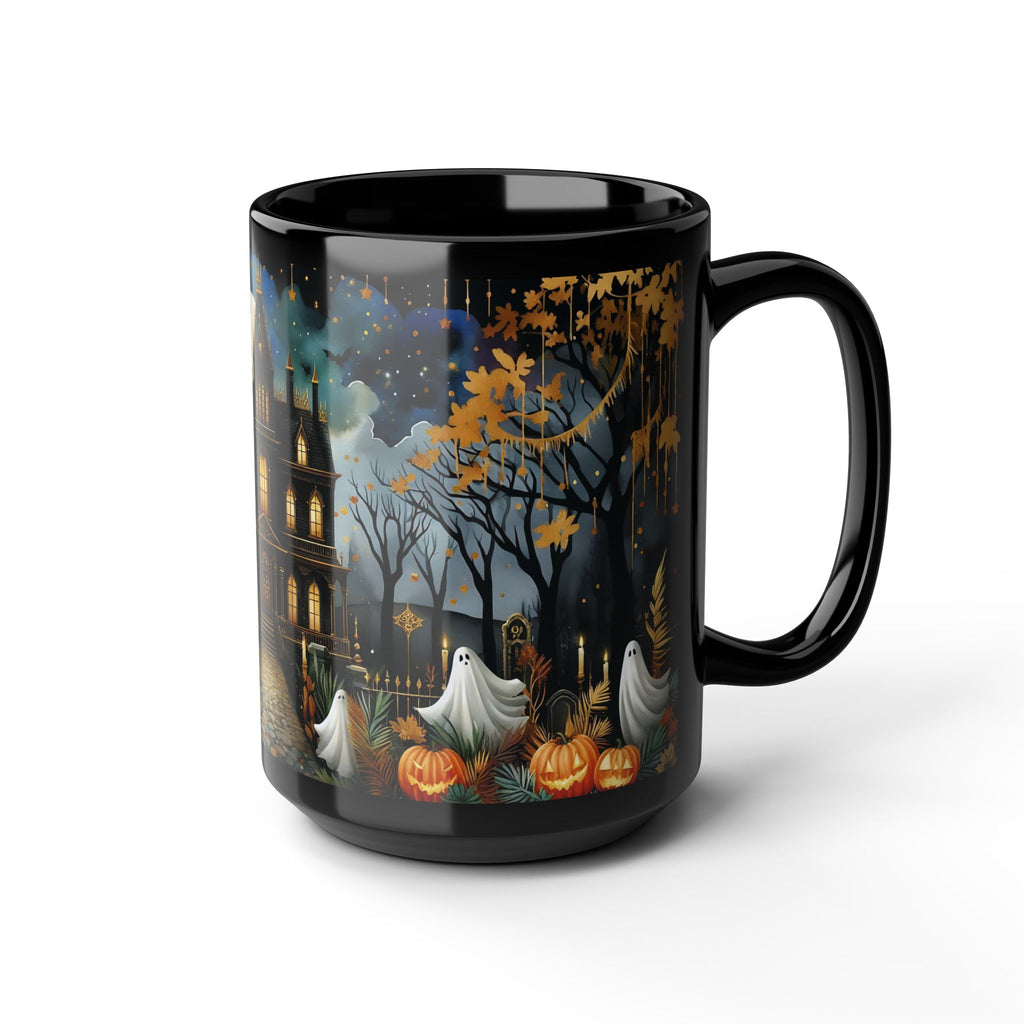 Halloween Haunted House Coffee Mug, Unique Halloween Gift, Spooky Witchy Cup, Halloween Cup, Vintage Style Halloween Mug, Ghost Mug 15oz