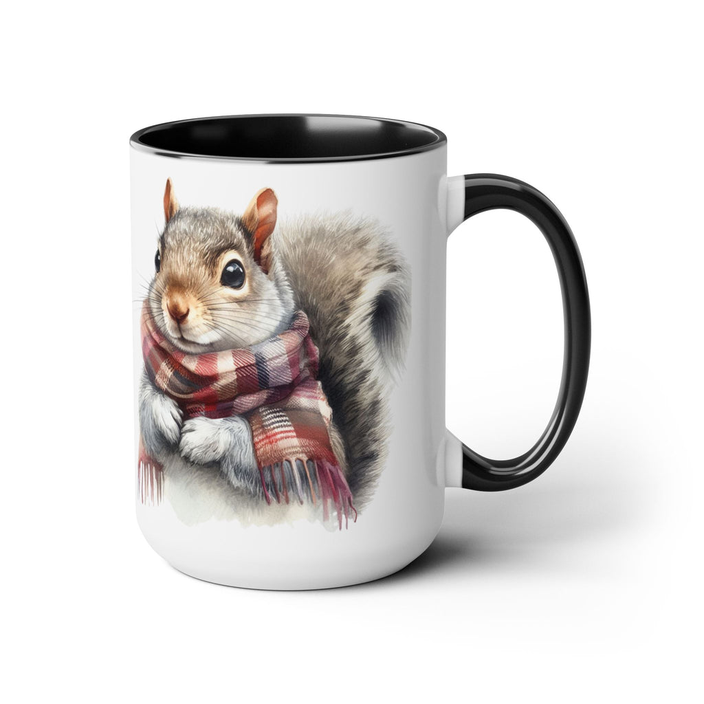 Squirrel Mug, Mug for Squirrell Lovers, Funny Coffee Mug, Gift for Squirrell Lovers, Squirrell With Scarf, Christmas Mug, Ceramic Mug 15oz