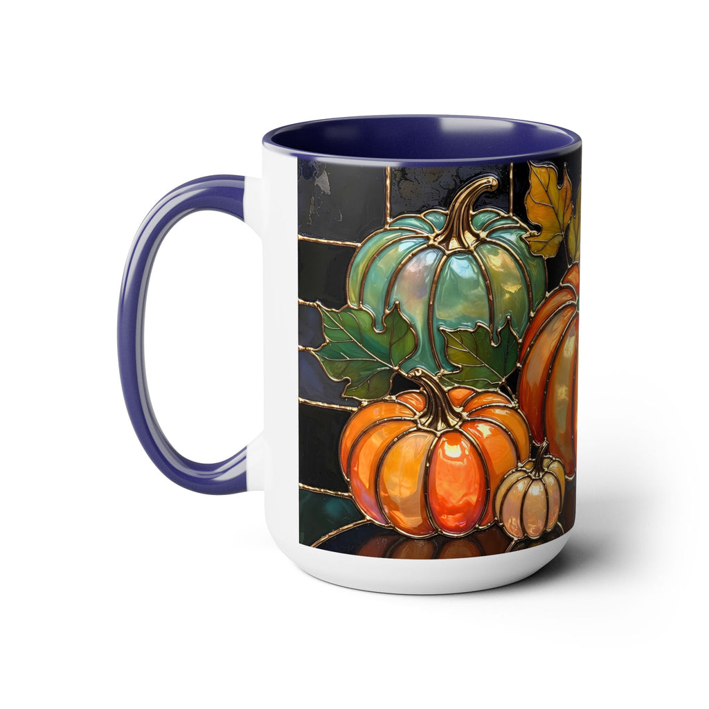 Pumpkin Mug, Fall Coffee Mug, Autumn Pumpkin Cup, Stained Glass Pumpkin Mug, Cozy Fall Gift, Thanksgiving Mug, Halloween Mug