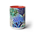 Coral Reef Mug, Stained Glass Style, Ocean Lover Gift Ocean Coffee Cup, Ocean Lover Cup 15oz