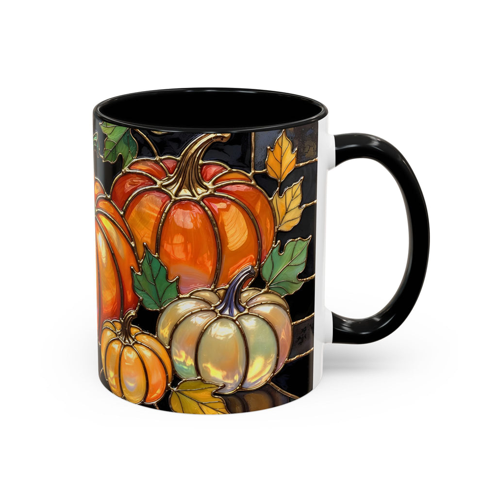 Pumpkin Mug, Fall Coffee Mug, Autumn Pumpkin Cup, Stained Glass Pumpkin Mug, Cozy Fall Gift, Thanksgiving Mug, Halloween Mug