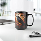 Raven Mug, Stained Glass Crow Coffee Mug, Gothic Raven Mug, Dark Academia Gift, Witchy Fall Mug, Bird Lover Gift, Halloween Cup 11oz, 15oz