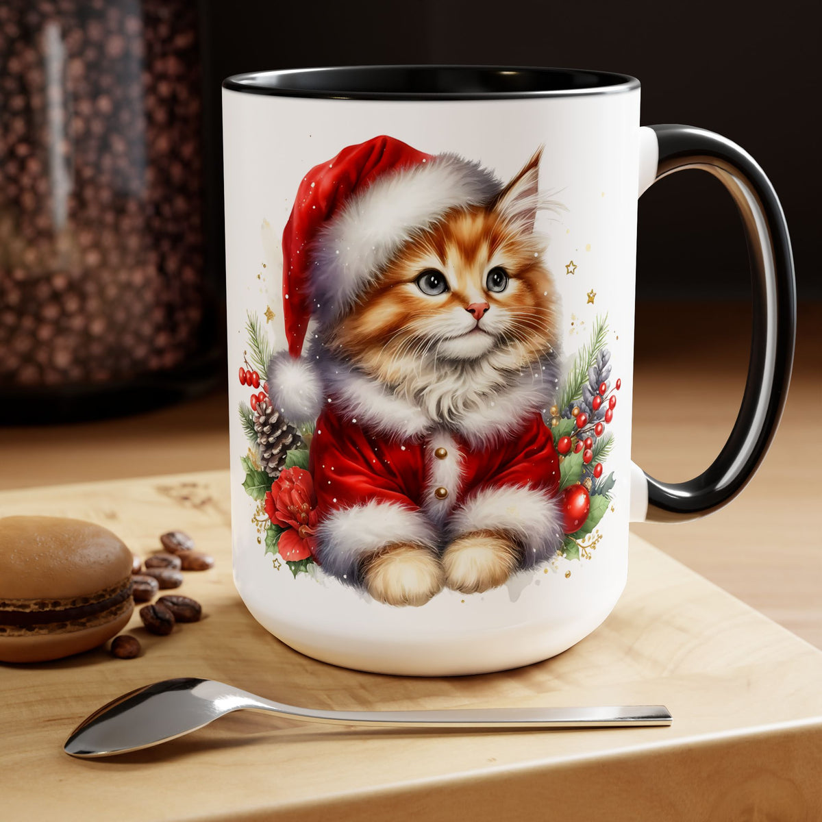 Meowy Christmas Mug, Santa Cat Mug, Cute Christmas Mug, Christmas Cats Mug, Cat Lover Gift, Cat Mom Gift, Holiday Mug, Christmas Mug 15oz
