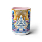 Pink Christmas Mug, Pastel Snowman Mug, Christmas Coffee Mug, Christmas Kitchen Decor Mug, Xmas Gifts, Elegant Coffee Mug, Winter Mug  5oz