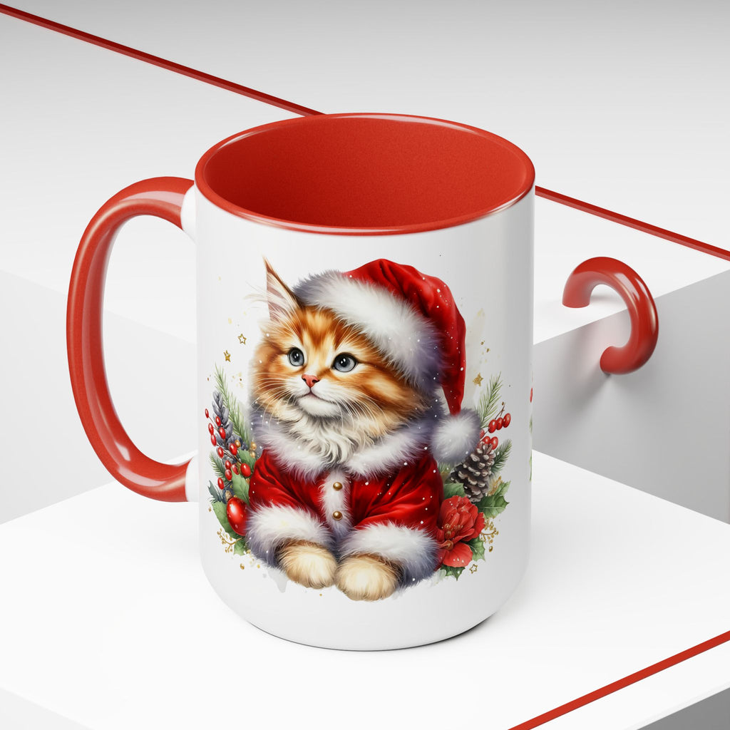 Meowy Christmas Mug, Santa Cat Mug, Cute Christmas Mug, Christmas Cats Mug, Cat Lover Gift, Cat Mom Gift, Holiday Mug, Christmas Mug 15oz