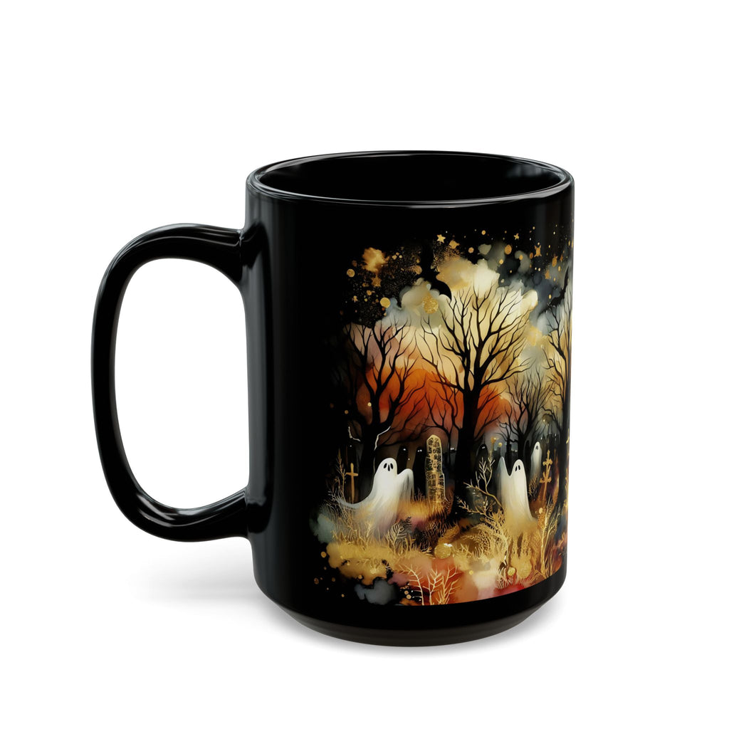 Halloween Haunted Forest Coffee Mug, Unique Halloween Gift, Spooky Witchy Cup, Halloween Cup, Vintage Style Halloween Mug, Ghost Mug 15oz