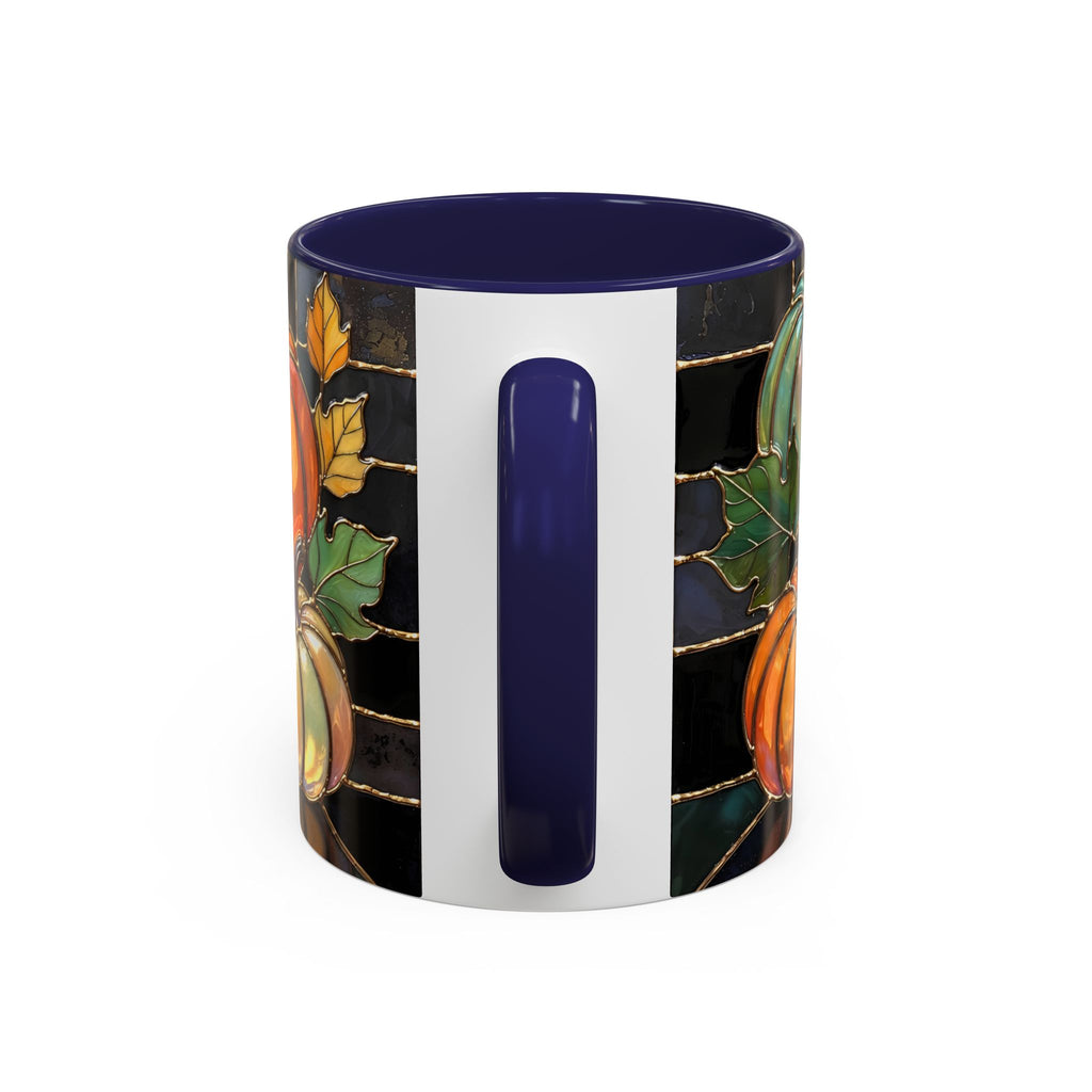 Pumpkin Mug, Fall Coffee Mug, Autumn Pumpkin Cup, Stained Glass Pumpkin Mug, Cozy Fall Gift, Thanksgiving Mug, Halloween Mug