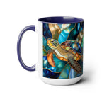 Sea Turtle Mug, Stained Glass Style | Ocean Coffee Cup, Ocean Lover Cup 15oz