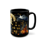 Halloween Mug, Halloween Haunted House Coffee Mug, Unique Halloween Gift, Witchy Halloween Cup, Vintage Style Halloween Mug, Ghost Mug 15oz
