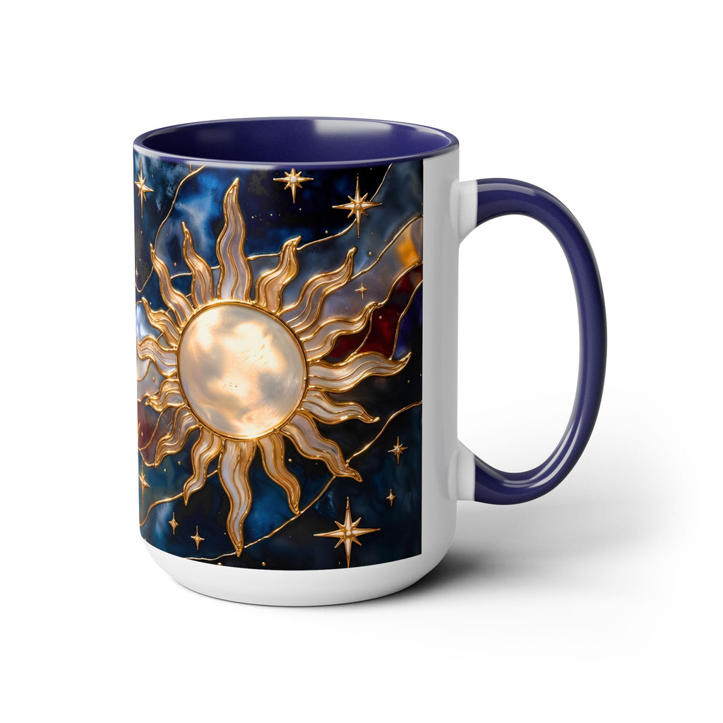 Celestial Sun Moon Mug, Stained Glass Style Coffee Mug, Moon & Sun Mug, Witchy Gift Mug, Astrology Mug, Dark Academia Cup, Gothic Cup