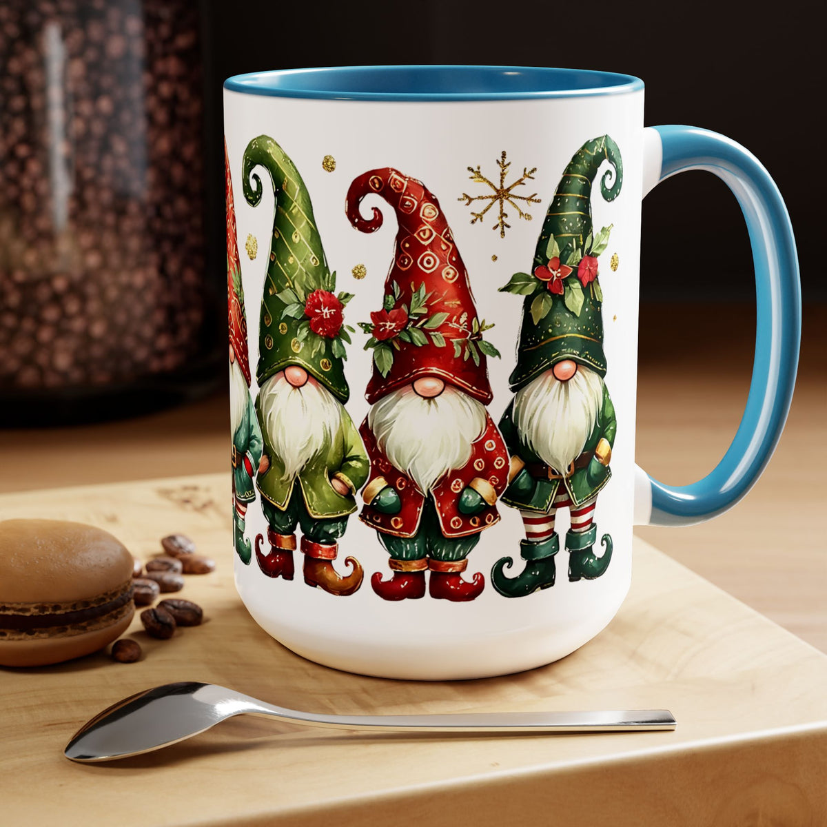 Gnome Christmas Mug, Gnome Coffee Mug, Holiday Gnome Cup, Gnome Lover Gift, Kitchen Decor Gnome Coffee Cup, Trendy Mug, Xmas Gift Mug 15oz