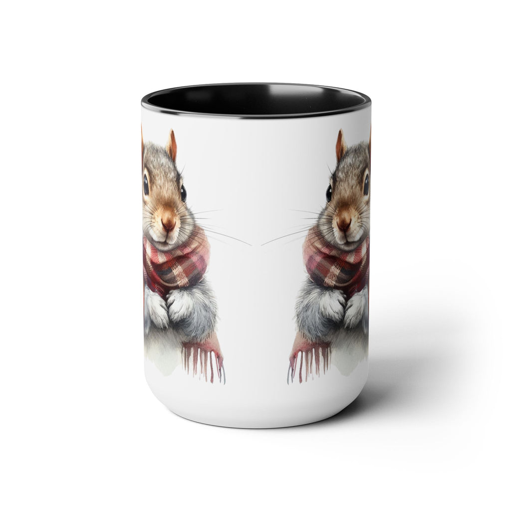 Squirrel Mug, Mug for Squirrell Lovers, Funny Coffee Mug, Gift for Squirrell Lovers, Squirrell With Scarf, Christmas Mug, Ceramic Mug 15oz