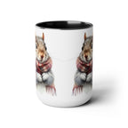Squirrel Mug, Mug for Squirrell Lovers, Funny Coffee Mug, Gift for Squirrell Lovers, Squirrell With Scarf, Christmas Mug, Ceramic Mug 15oz