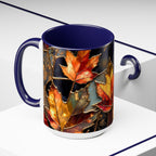 Autumn Leaves Mug, Fall Coffee Mug, Maple Leaf Mug, Stained Glass Style Mug, Thanksgiving Mug, Cozy Fall Gift, Autumn Coffee Cup