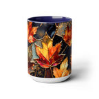 Autumn Leaves Mug, Fall Coffee Mug, Maple Leaf Mug, Stained Glass Style Mug, Thanksgiving Mug, Cozy Fall Gift, Autumn Coffee Cup
